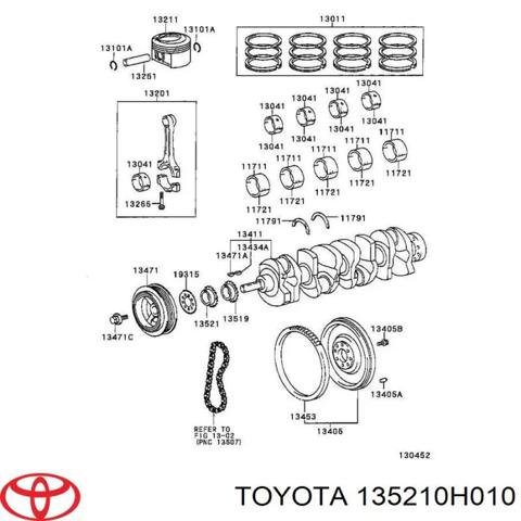 Зірка-шестерня приводу коленвалу двигуна 135210H010 TOYOTA