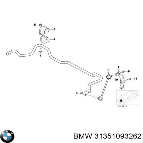 Стабілізатор поперечної стійкості передній 31351093262 BMW