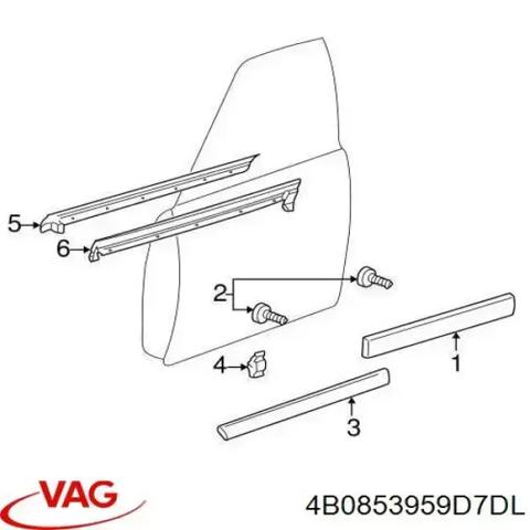 Молдинг передніх лівих дверей, нижній 4B0853959D7DL VAG