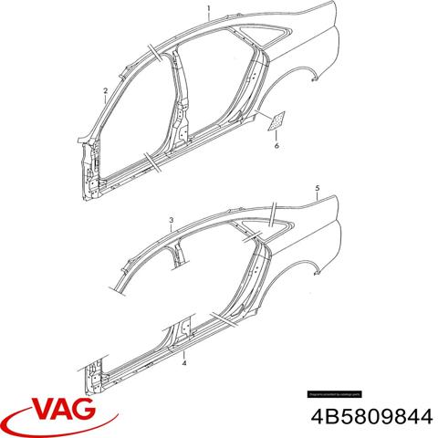 Бічна частина задні праві 4B5809844 VAG