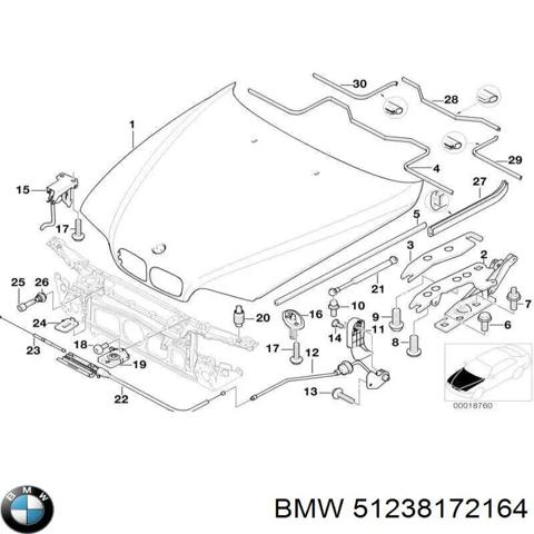 Навішування і упор капота 51238172164 BMW