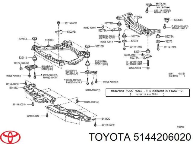 Захист двигуна, лівий 5144206020 TOYOTA