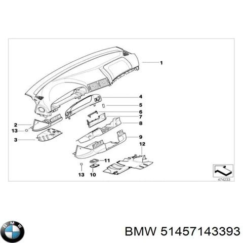 Передня панель 51457143393 BMW