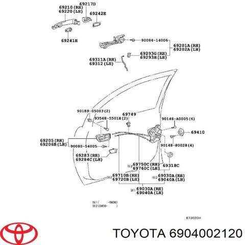 Замок дверей водія 6904002120 TOYOTA