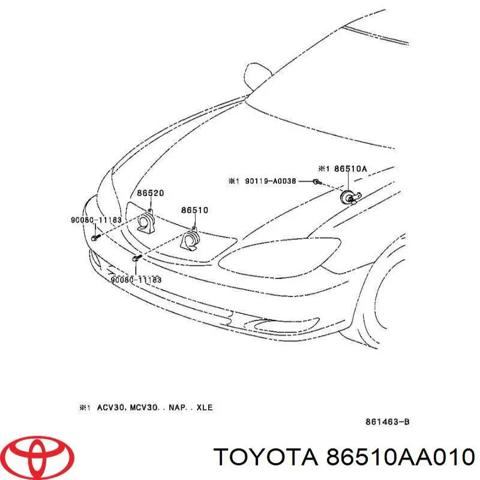 Сигнал низької тональності 86510AA010 TOYOTA