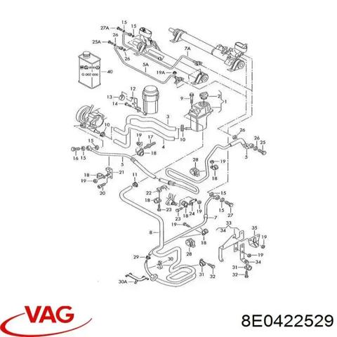 Клапан зворотній рульової рейки 8E0422529 VAG