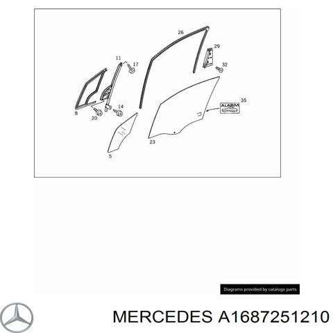 Скло передньої правої двері A1687251210 MERCEDES