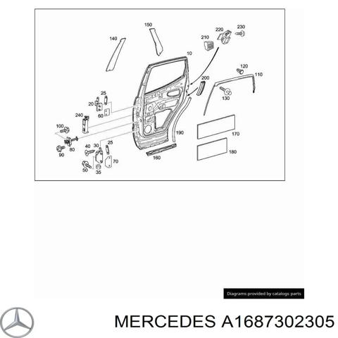 Двері пасажирськи задні ліві A1687302305 MERCEDES