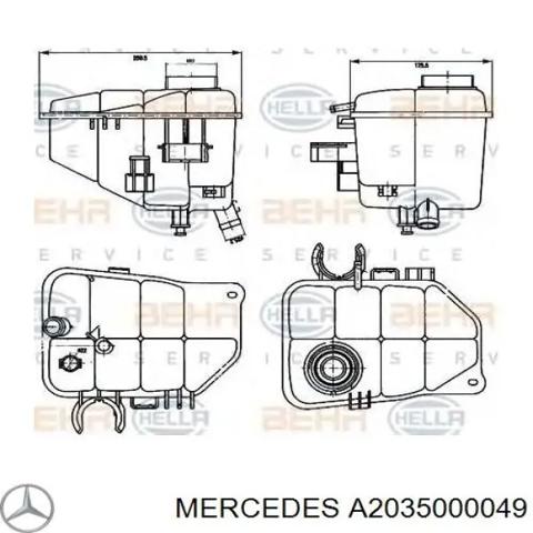 Бачок системи охолодження, розширювальний A2035000049 MERCEDES