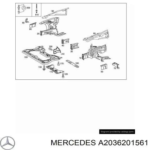 Лонжерон рами передній лівий A2036201561 MERCEDES