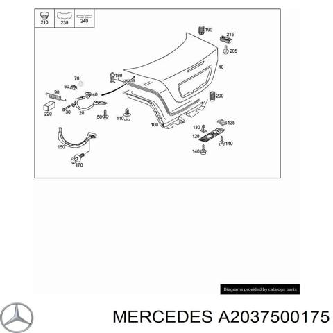 Кришка багажника кузова A2037500175 MERCEDES