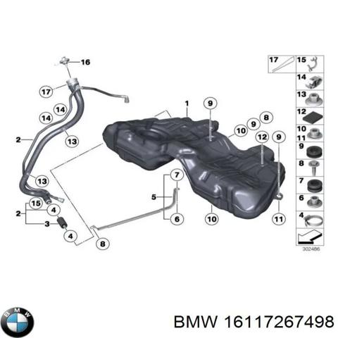 Бак паливний 16117267498 BMW