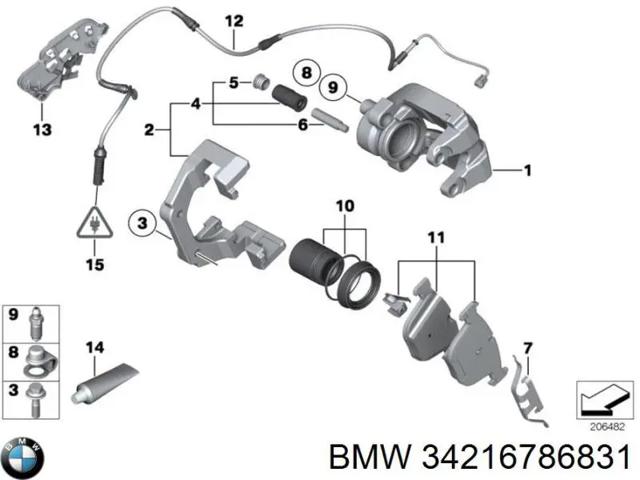 Задній гальмівний супорт лівий 34216786831 BMW