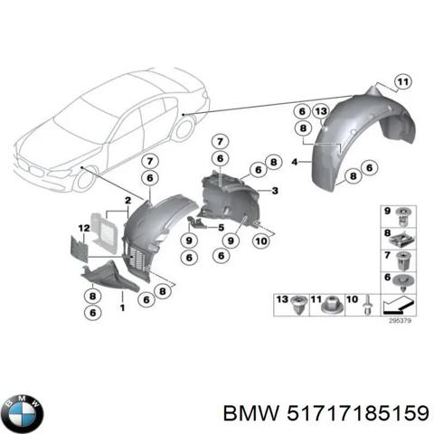 Підкрилок переднього крила, лівий задній 51717185159 BMW