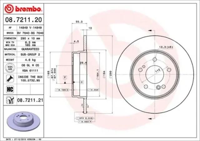 Дискові гальма 08721121 BREMBO