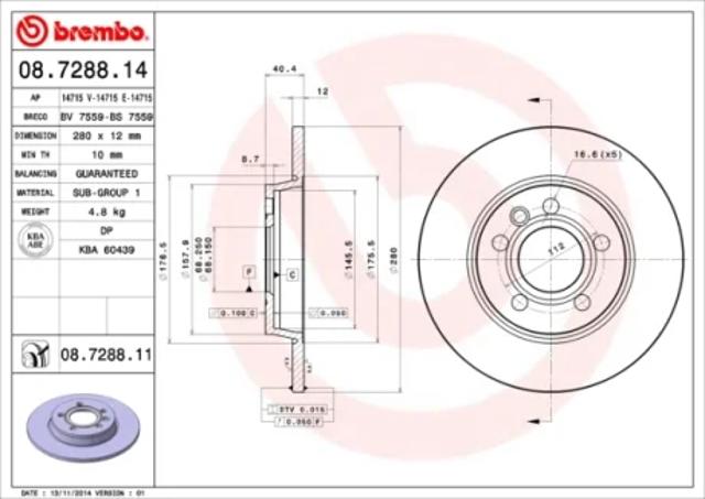 Дискові гальма 08728811 BREMBO