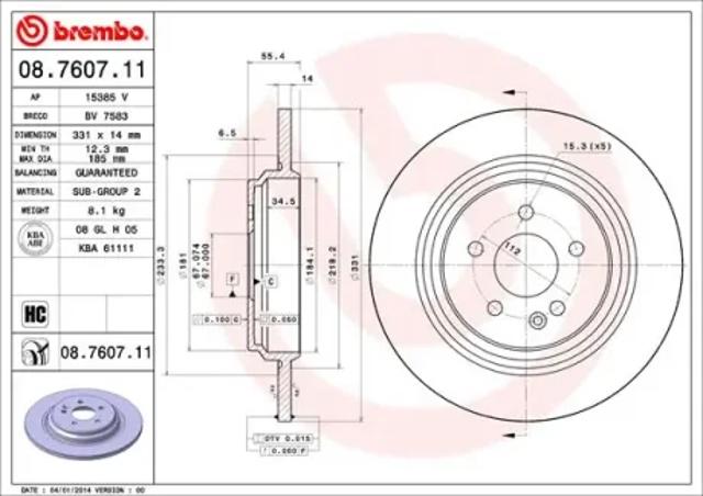 Дискові гальма 08760711 BREMBO