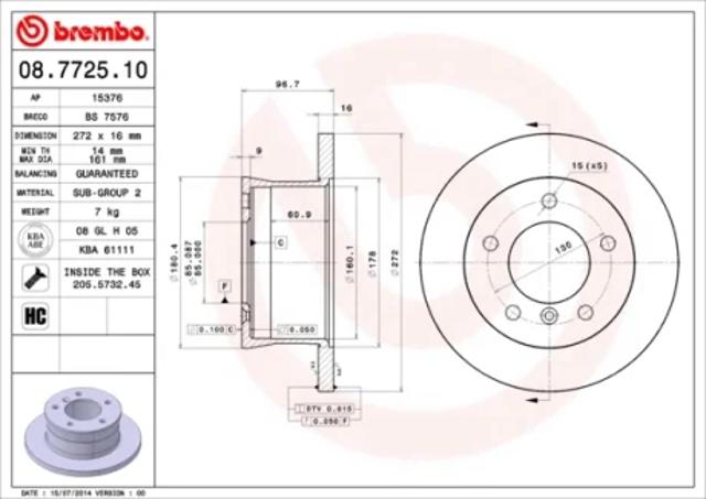 Дискові гальма 08772510 BREMBO