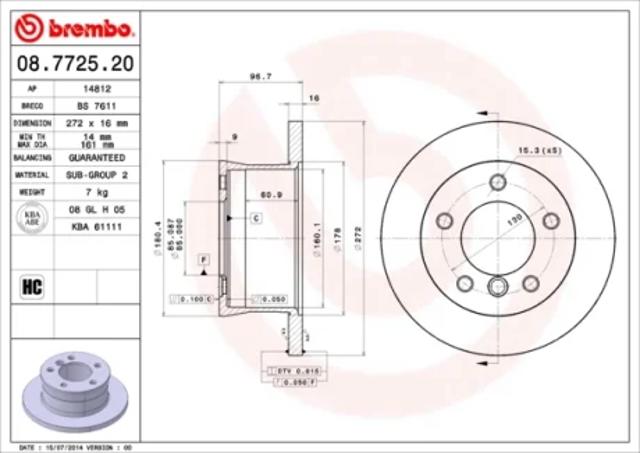 Задні дискові гальма 08772520 BREMBO