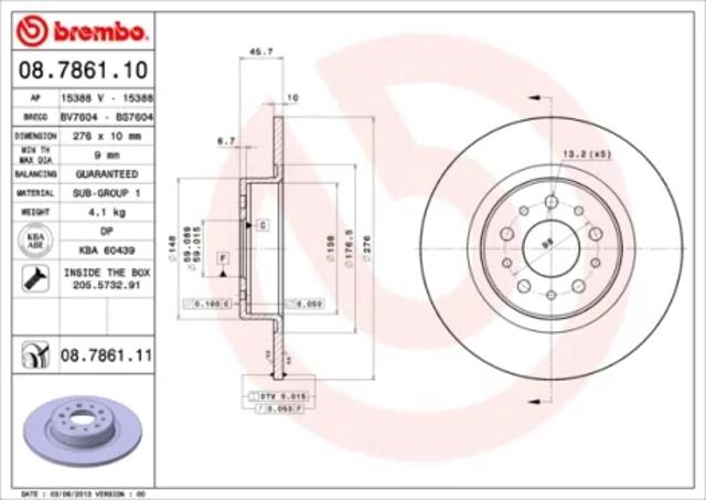 Дискові гальма 08786111 BREMBO