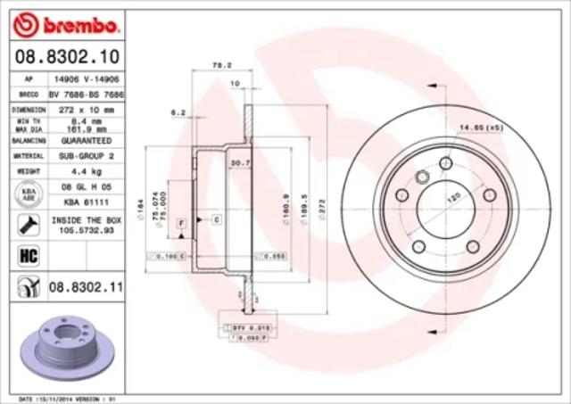 Дискові гальма 08830211 BREMBO