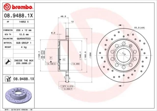 Дискові гальма 0894881X BREMBO