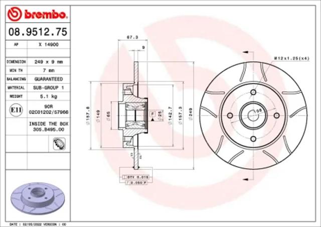 Дискові гальма 08951275 BREMBO