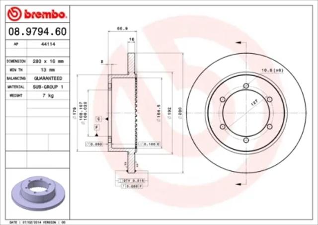Диск заднього гальма 08979460 BREMBO
