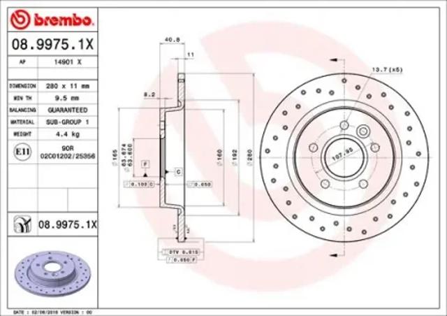 Диск заднього гальма 0899751X BREMBO
