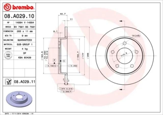 Дискові гальма 08A02911 BREMBO