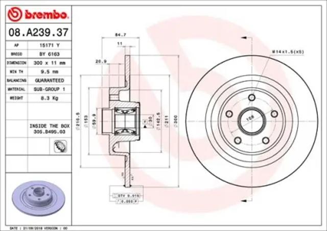 Дискові гальма 08A23937 BREMBO