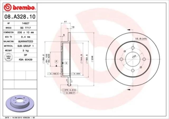Дискові гальма 08A32810 BREMBO