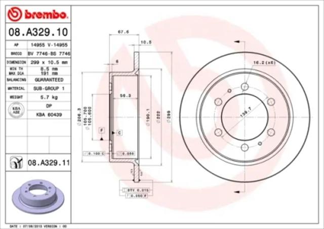 Дискові гальма 08A32911 BREMBO