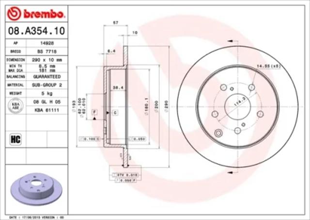 Диск гальмівний задній 08A35410 BREMBO