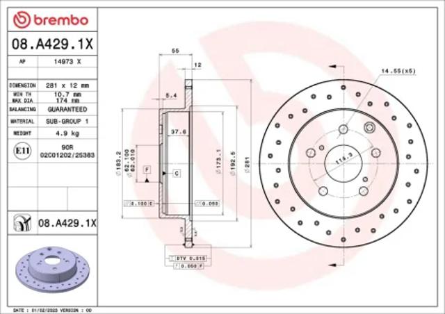 Дискові гальма 08A4291X BREMBO