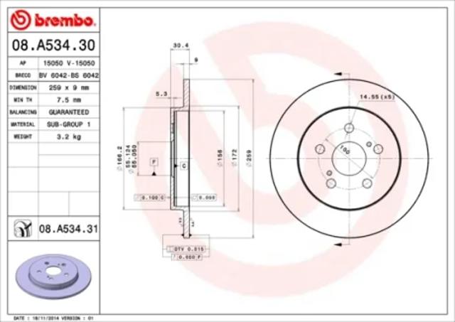 Дискові гальма 08A53431 BREMBO