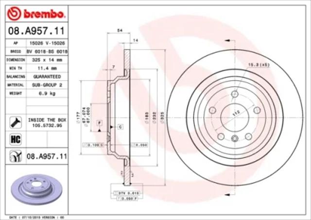Дискові гальма 08A95711 BREMBO