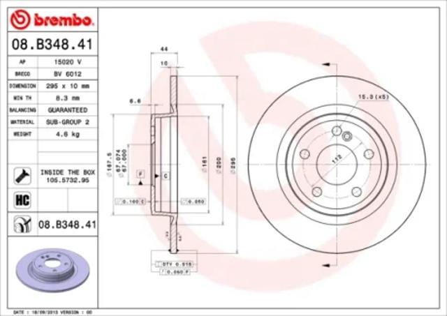 Диск заднього гальма 08B34841 BREMBO