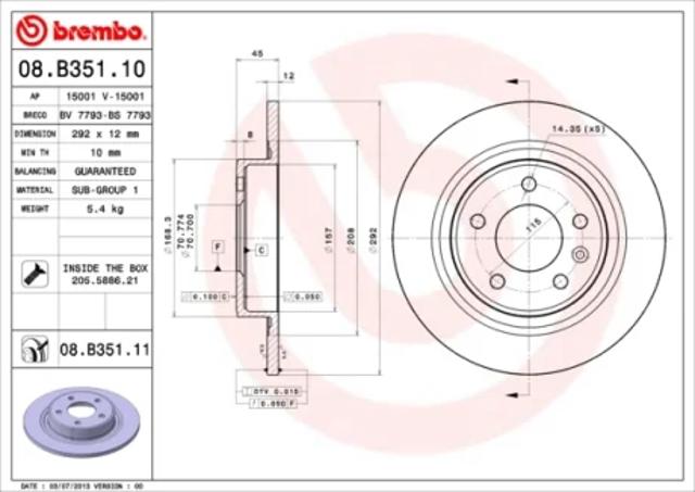 Дискові гальма 08B35111 BREMBO