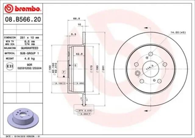 Дискові гальма 08B56621 BREMBO