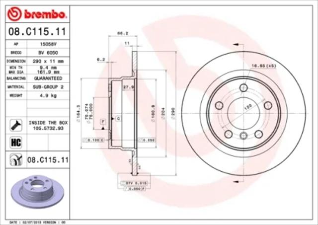 Дискові гальма 08C11511 BREMBO