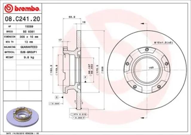 Дискові гальма 08C24120 BREMBO