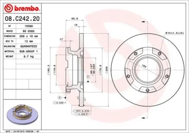Дискові гальма 08C24220 BREMBO
