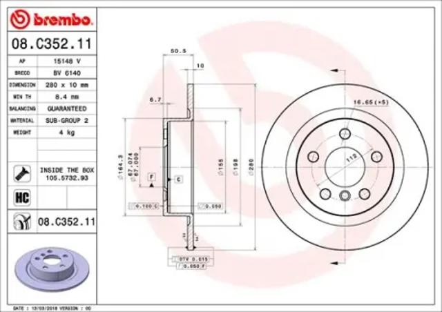 Дискові гальма 08C35211 BREMBO