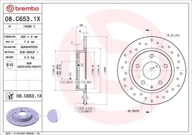 Задні дискові гальма 08C6531X BREMBO