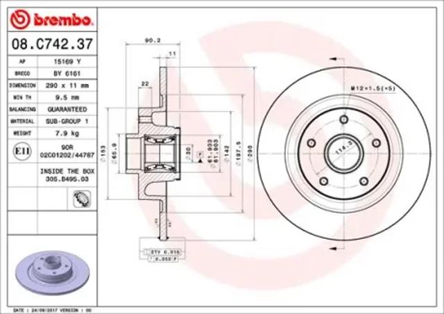 Дискові гальма 08C74237 BREMBO
