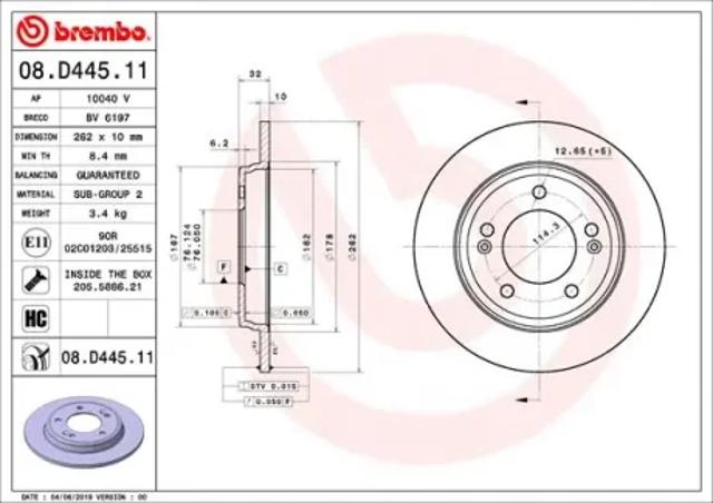 Дискові гальма 08D44511 BREMBO