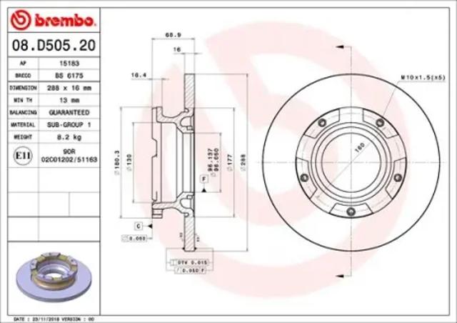 Дискові гальма 08D50520 BREMBO