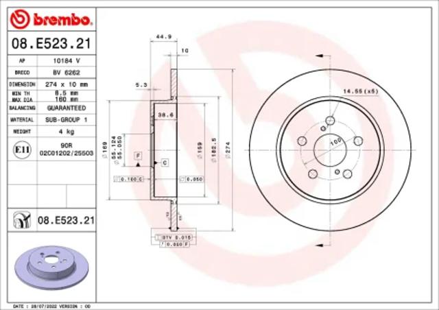 Дискові гальма 08E52321 BREMBO