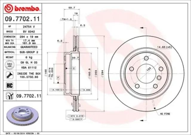 Диск гальмівний задній 09770211 BREMBO